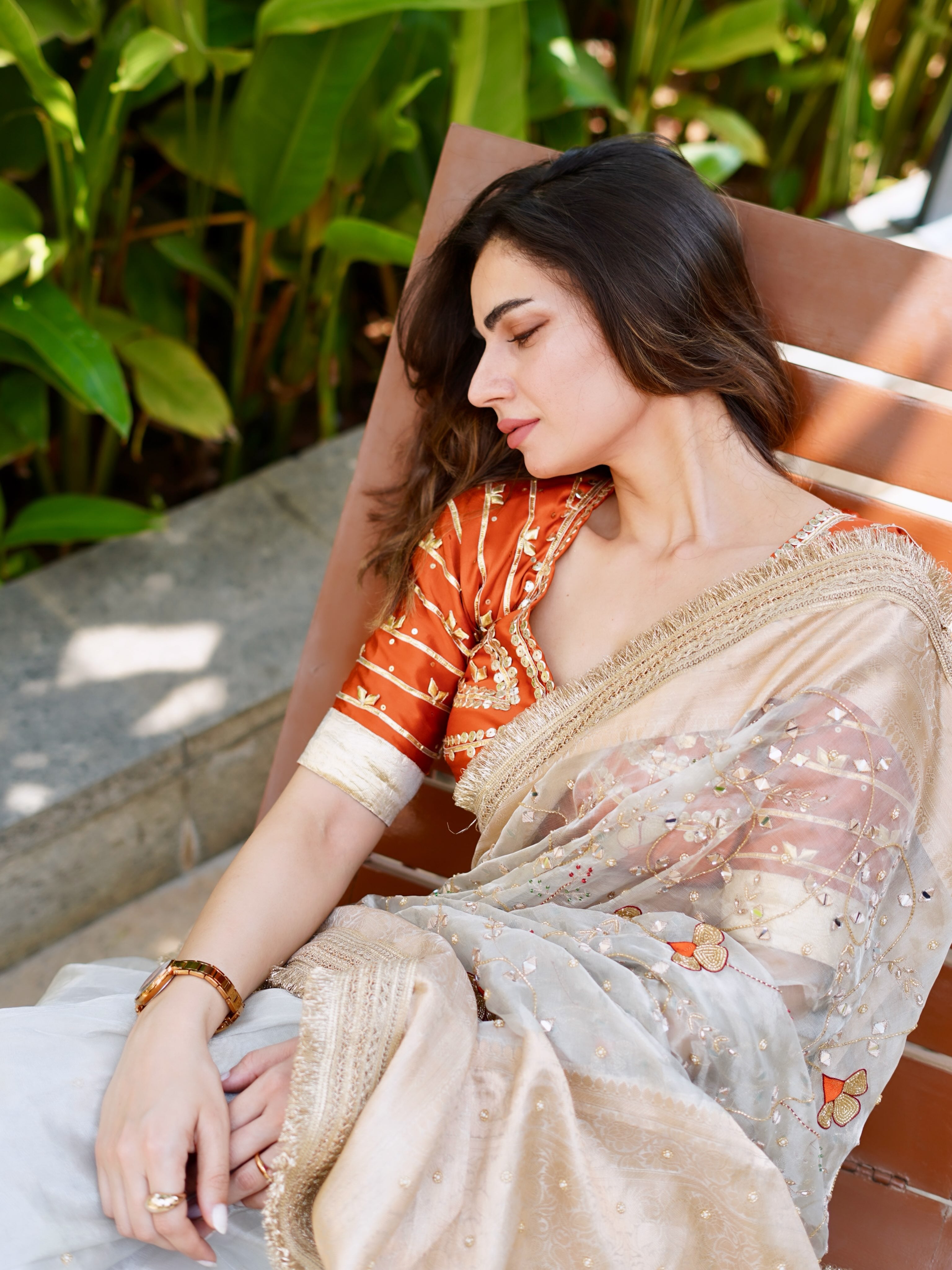 Nikita Malik - Pure Gold Tissue Silk Banarasi Saree