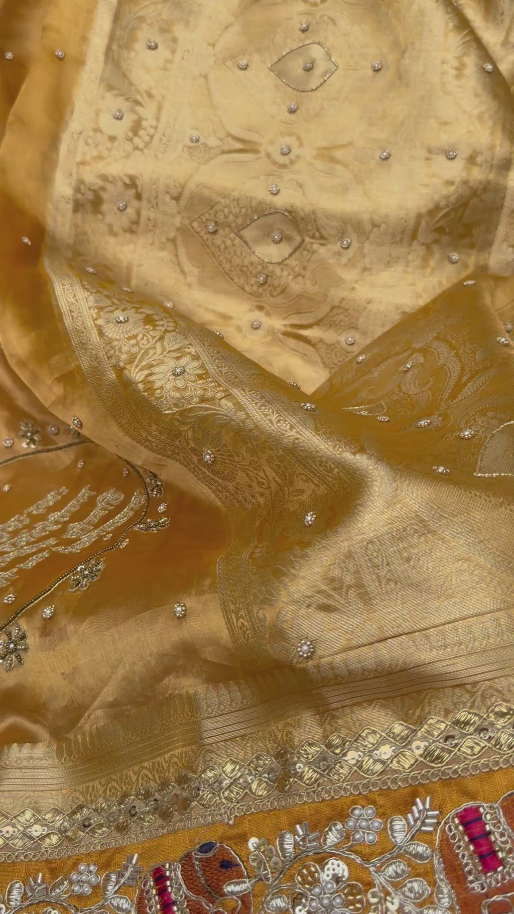 Dulhan Waali Saree - Pure Tissue Silk Saree With Hand Embroidery