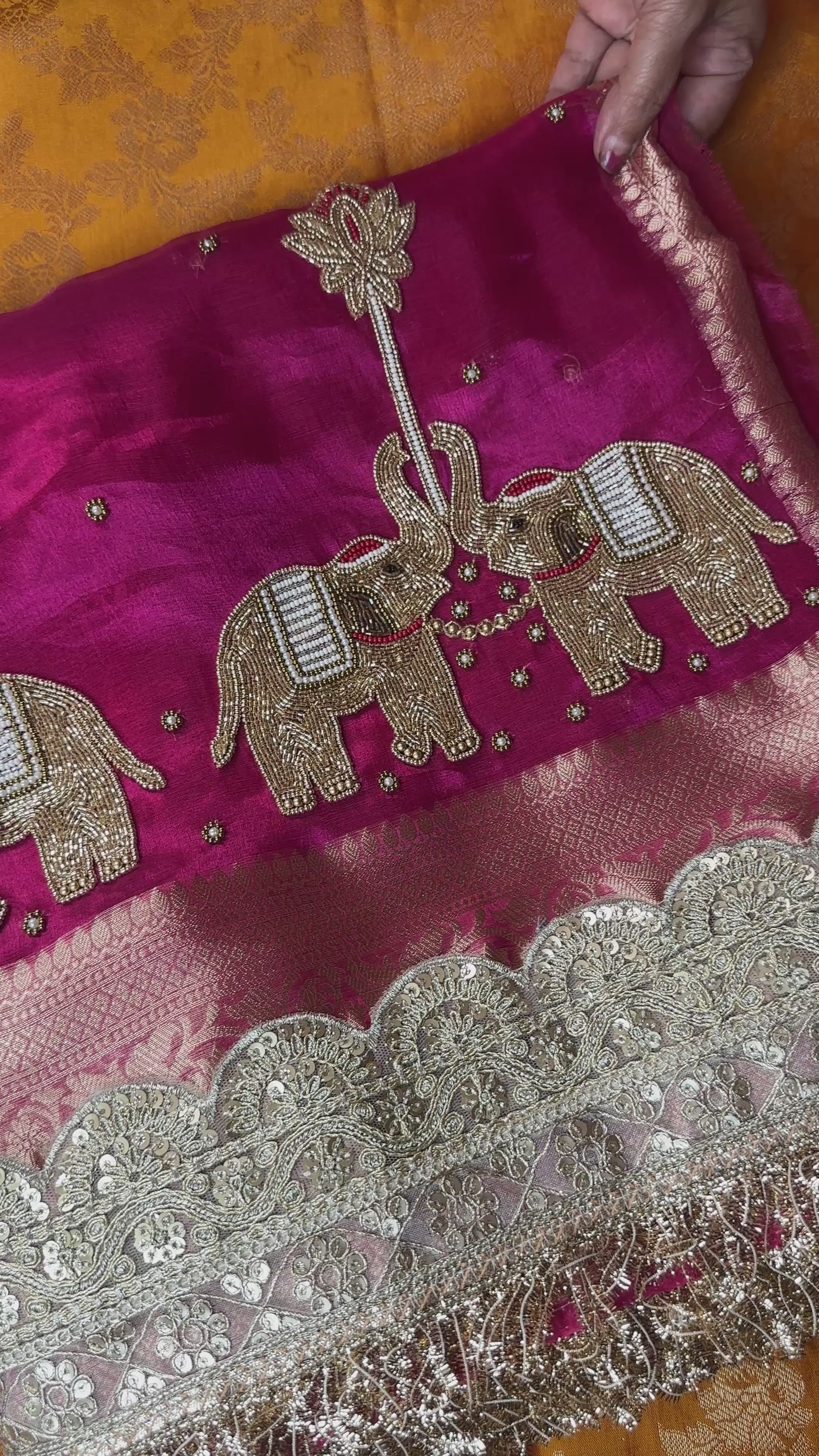 Mohini Ki Baithak - Pure Tissue Silk Saree With Hand Embroidery